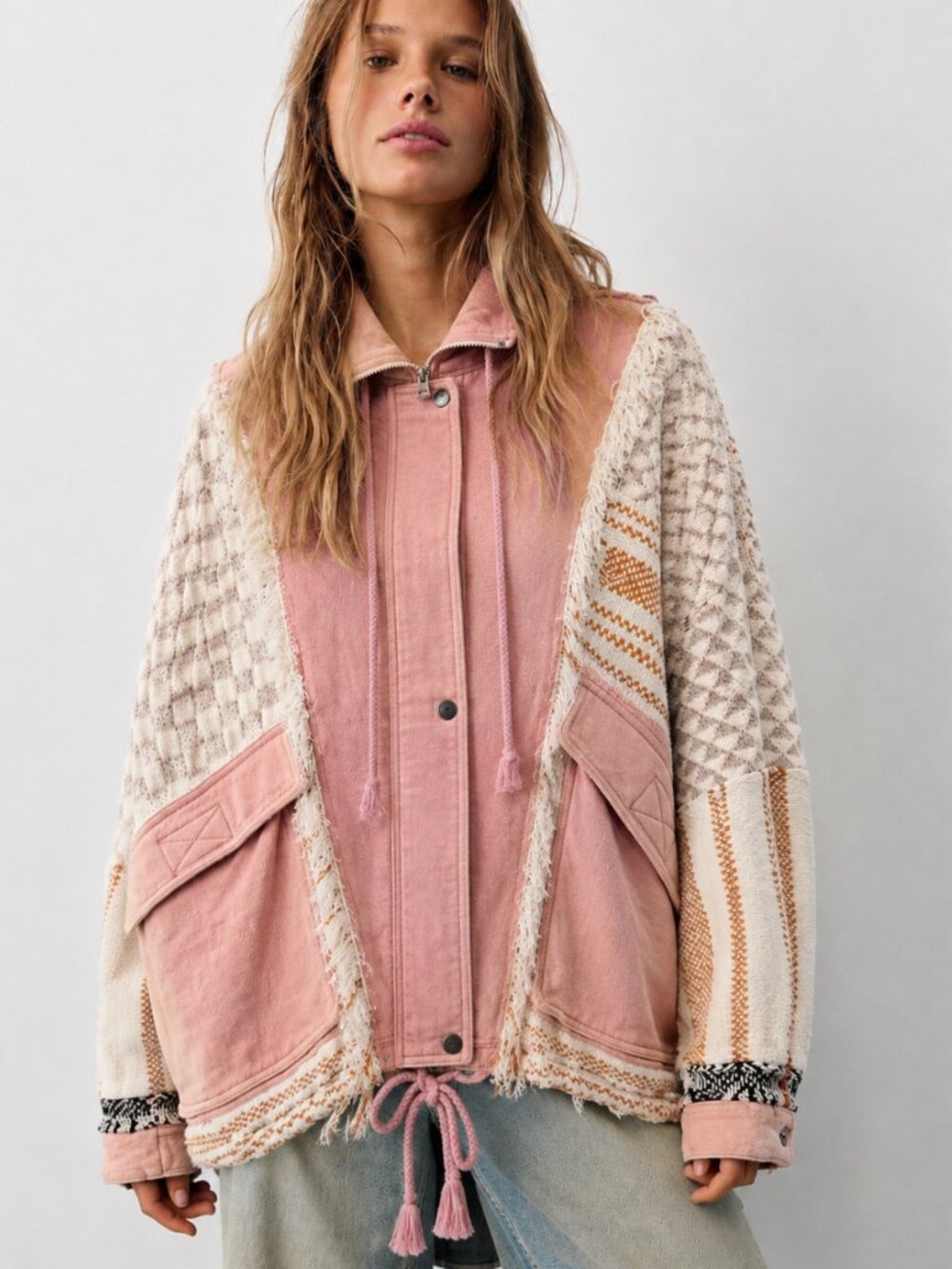 FREE PEOPLE EVERYTHING NICE SUGAR ROSE JACKET - Picture 2 of 13